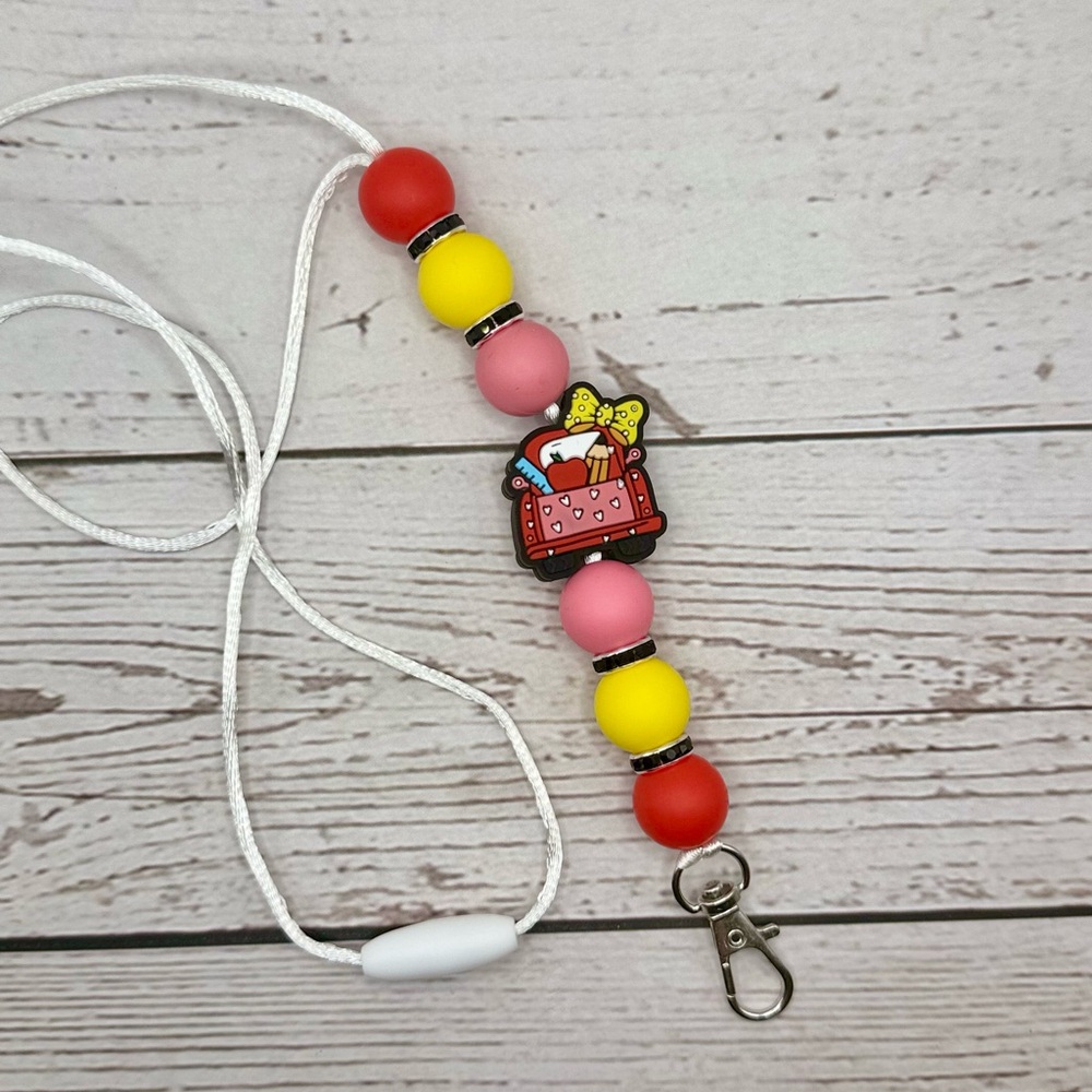Teacher Red Car Lanyard